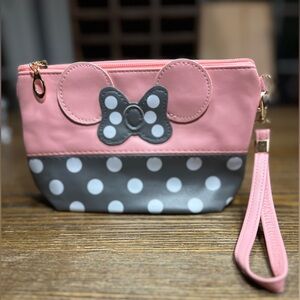 Cute Disney Inspired Pink and Gray Wristlet - Gently Used